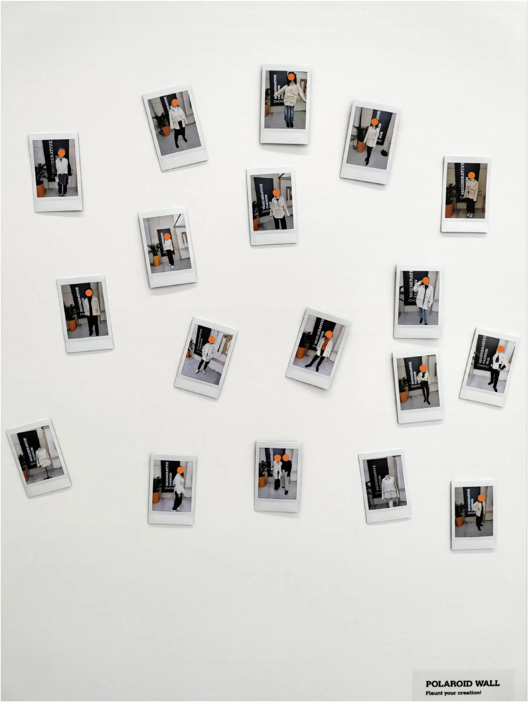Instant photographs of participants wearing their configured shirts